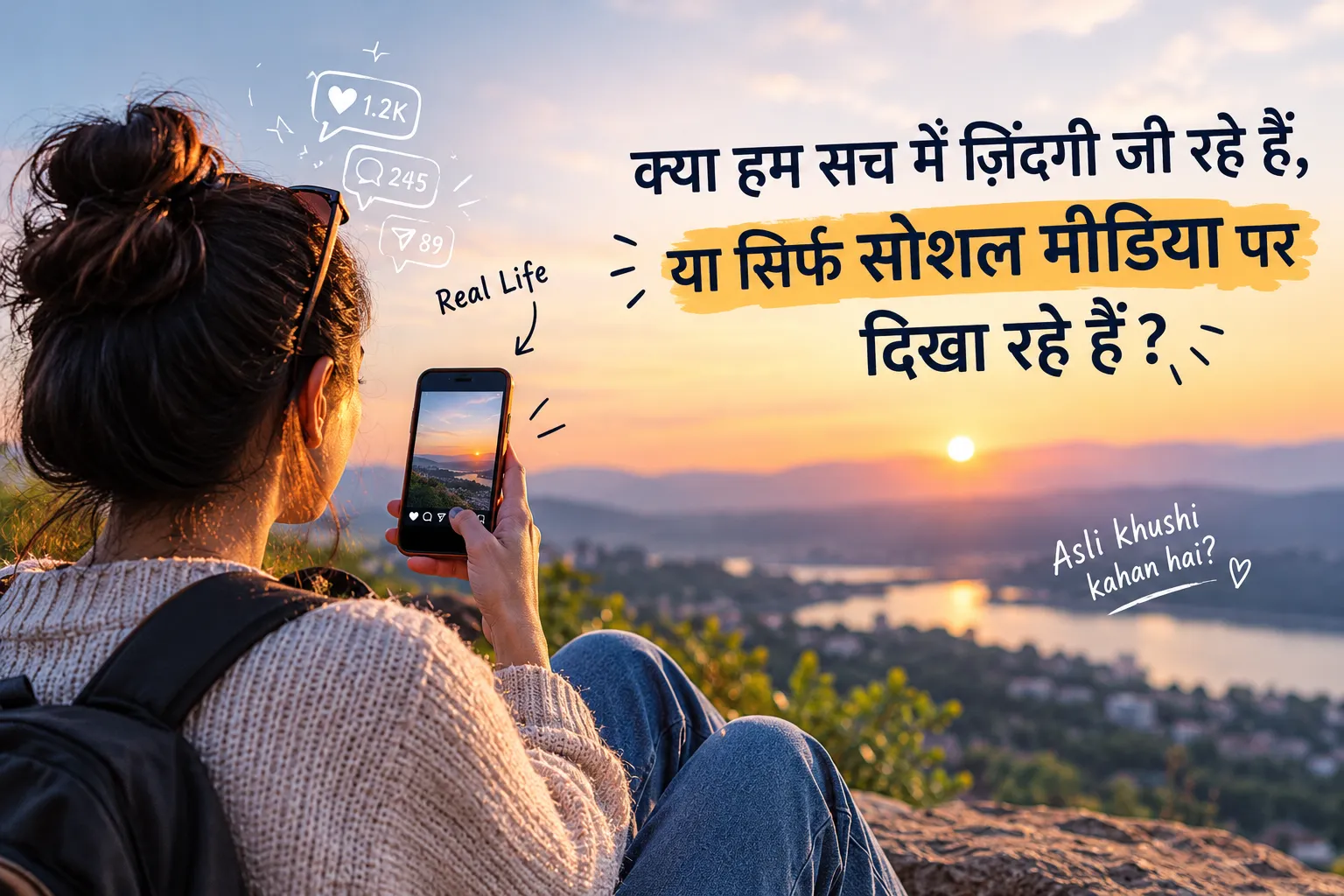 क्या हम सच में ज़िंदगी जी रहे हैं या सिर्फ सोशल मीडिया पर दिखा रहे हैं?
